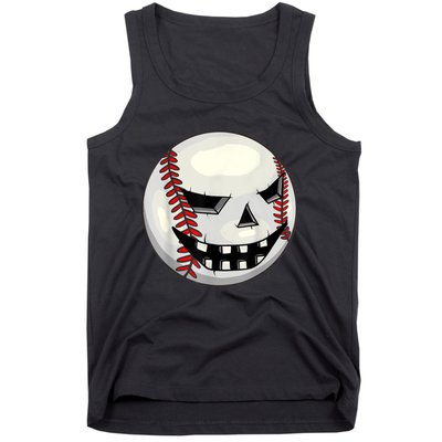 Halloween Jack O Lantern Baseball Player Coach Pitcher Tank Top