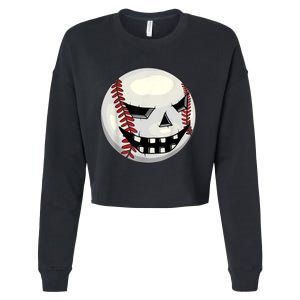 Halloween Jack O Lantern Baseball Player Coach Pitcher Cropped Pullover Crew