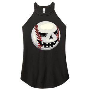 Halloween Jack O Lantern Baseball Player Coach Pitcher Women's Perfect Tri Rocker Tank