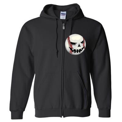 Halloween Jack O Lantern Baseball Player Coach Pitcher Full Zip Hoodie