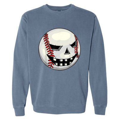 Halloween Jack O Lantern Baseball Player Coach Pitcher Garment-Dyed Sweatshirt