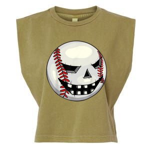 Halloween Jack O Lantern Baseball Player Coach Pitcher Garment-Dyed Women's Muscle Tee