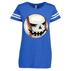 Halloween Jack O Lantern Baseball Player Coach Pitcher Enza Ladies Jersey Football T-Shirt