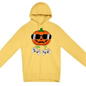 Halloween Jack O Lantern Gamer Dad Funny Halloween Premium Pullover Hoodie