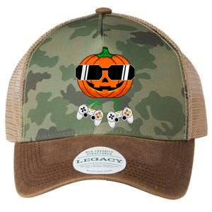 Halloween Jack O Lantern Gamer Dad Funny Halloween Legacy Tie Dye Trucker Hat