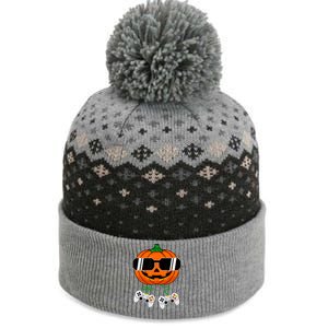 Halloween Jack O Lantern Gamer Dad Funny Halloween The Baniff Cuffed Pom Beanie