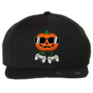 Halloween Jack O Lantern Gamer Dad Funny Halloween Wool Snapback Cap