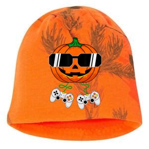 Halloween Jack O Lantern Gamer Dad Funny Halloween Kati - Camo Knit Beanie