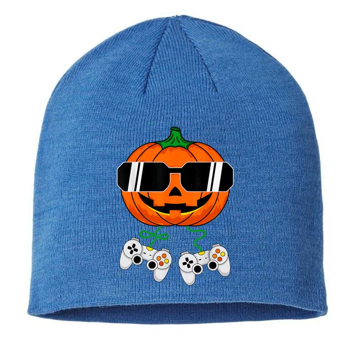 Halloween Jack O Lantern Gamer Dad Funny Halloween Sustainable Beanie