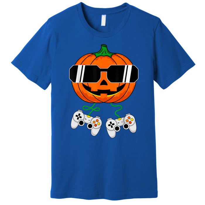 Halloween Jack O Lantern Gamer Dad Funny Halloween Premium T-Shirt