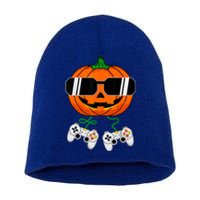 Halloween Jack O Lantern Gamer Dad Funny Halloween Short Acrylic Beanie