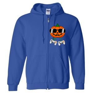 Halloween Jack O Lantern Gamer Dad Funny Halloween Full Zip Hoodie