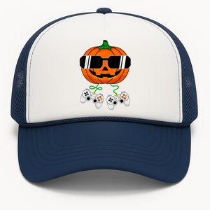 Halloween Jack O Lantern Gamer Dad Funny Halloween Trucker Hat