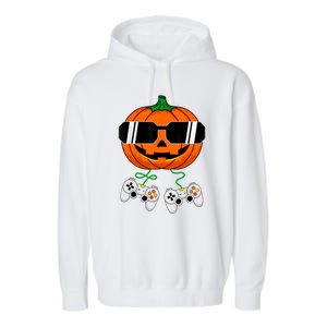 Halloween Jack O Lantern Gamer Dad Funny Halloween Garment-Dyed Fleece Hoodie