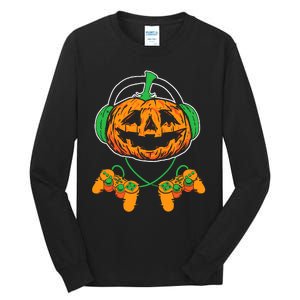 Halloween Jack O Lantern Gamer Tall Long Sleeve T-Shirt