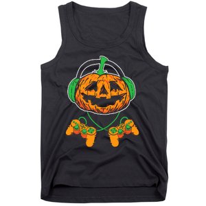 Halloween Jack O Lantern Gamer Tank Top