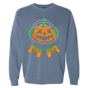 Halloween Jack O Lantern Gamer Garment-Dyed Sweatshirt