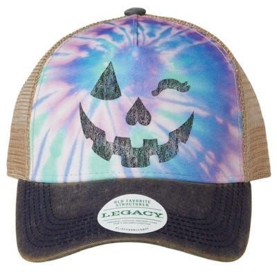 Halloween Jack O Lantern Grin Pumpkin Wink Legacy Tie Dye Trucker Hat