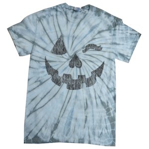 Halloween Jack O Lantern Grin Pumpkin Wink Tie-Dye T-Shirt