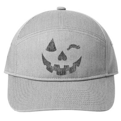 Halloween Jack O Lantern Grin Pumpkin Wink 7-Panel Snapback Hat