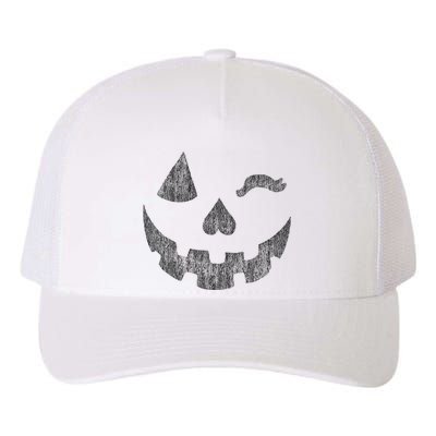 Halloween Jack O Lantern Grin Pumpkin Wink Yupoong Adult 5-Panel Trucker Hat