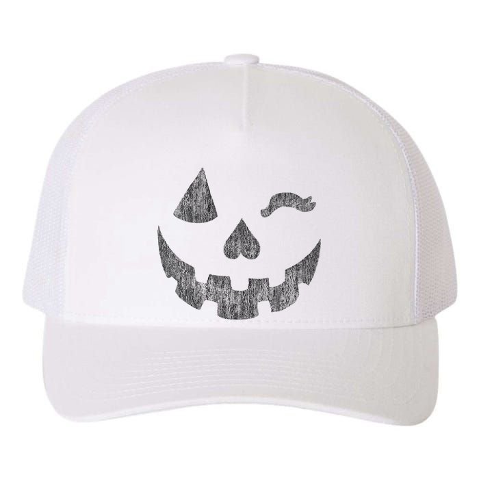 Halloween Jack O Lantern Grin Pumpkin Wink Yupoong Adult 5-Panel Trucker Hat