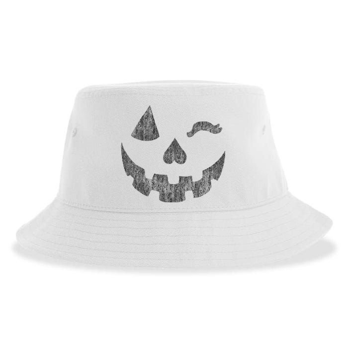 Halloween Jack O Lantern Grin Pumpkin Wink Sustainable Bucket Hat