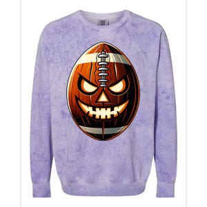 Halloween Jack O Lantern Football Player Coach Pitcher Colorblast Crewneck Sweatshirt