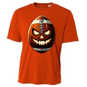 Halloween Jack O Lantern Football Player Coach Pitcher Cooling Performance Crew T-Shirt