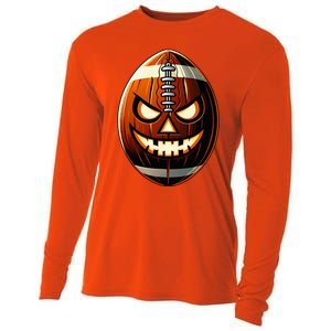 Halloween Jack O Lantern Football Player Coach Pitcher Cooling Performance Long Sleeve Crew