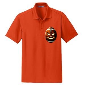 Halloween Jack O Lantern Football Player Coach Pitcher Dry Zone Grid Polo