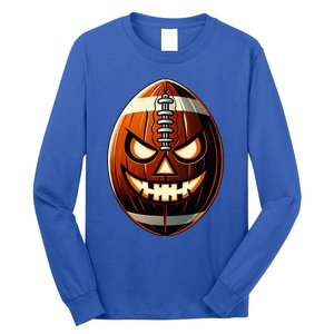 Halloween Jack O Lantern Football Player Coach Pitcher Long Sleeve Shirt