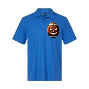 Halloween Jack O Lantern Football Player Coach Pitcher Softstyle Adult Sport Polo