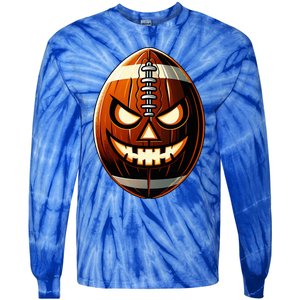 Halloween Jack O Lantern Football Player Coach Pitcher Tie-Dye Long Sleeve Shirt