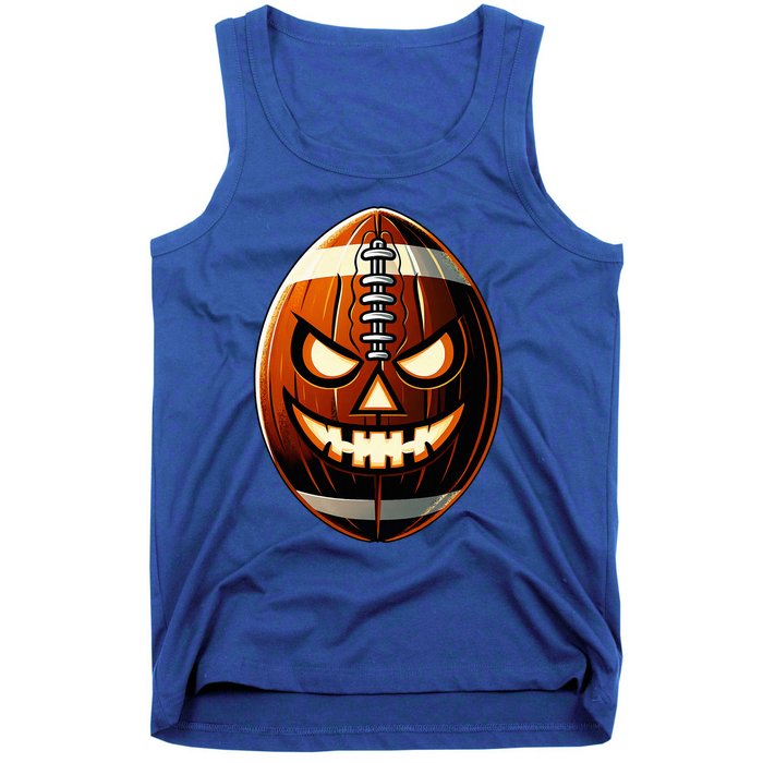 Halloween Jack O Lantern Football Player Coach Pitcher Tank Top