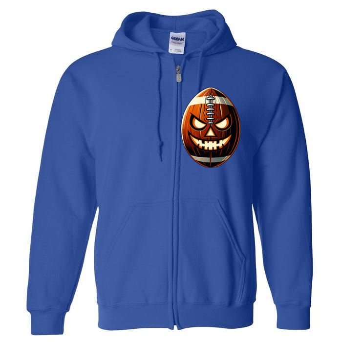 Halloween Jack O Lantern Football Player Coach Pitcher Full Zip Hoodie