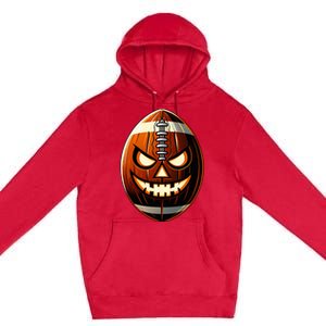 Halloween Jack O Lantern Football Player Coach Pitcher Premium Pullover Hoodie