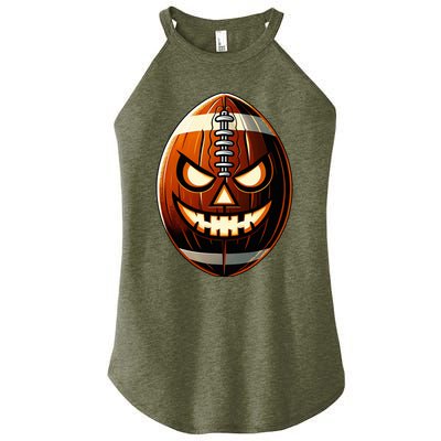 Halloween Jack O Lantern Football Player Coach Pitcher Women’s Perfect Tri Rocker Tank