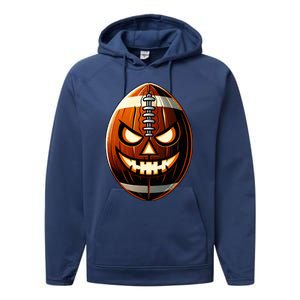 Halloween Jack O Lantern Football Player Coach Pitcher Performance Fleece Hoodie