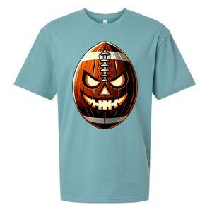 Halloween Jack O Lantern Football Player Coach Pitcher Sueded Cloud Jersey T-Shirt