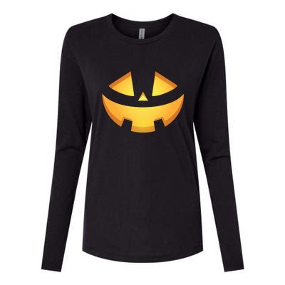 Halloween Jack O Lantern Jackolantern Pumpkin Face Costume Womens Cotton Relaxed Long Sleeve T-Shirt