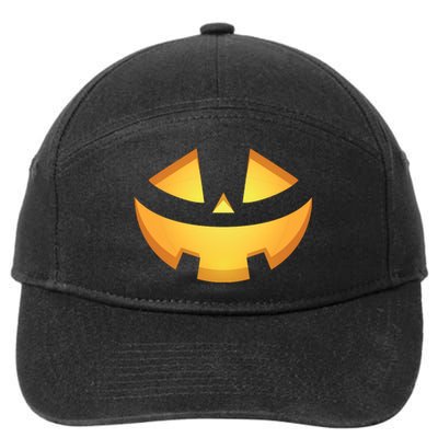 Halloween Jack O Lantern Jackolantern Pumpkin Face Costume 7-Panel Snapback Hat