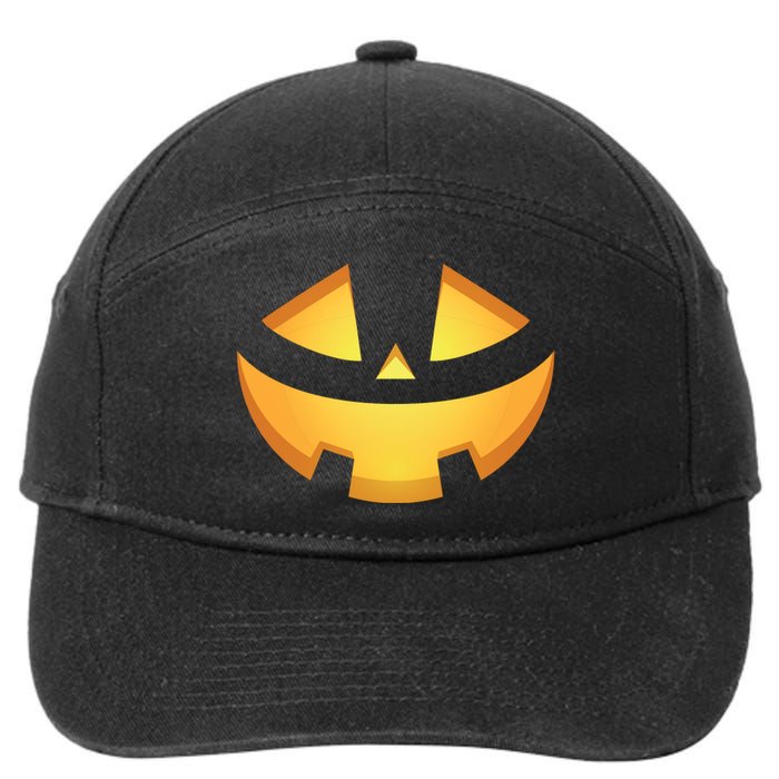 Halloween Jack O Lantern Jackolantern Pumpkin Face Costume 7-Panel Snapback Hat