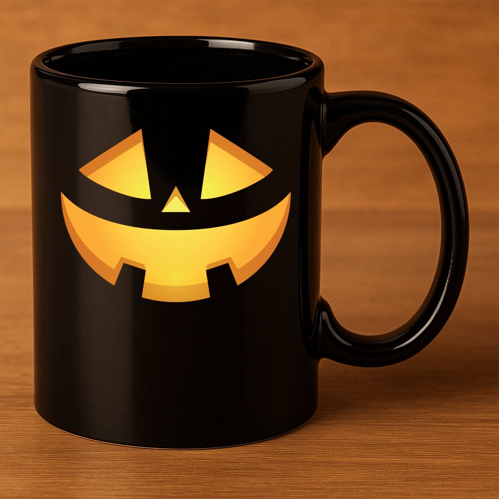 Halloween Jack O Lantern Jackolantern Pumpkin Face Costume 11oz C Handle Ceramic Mug