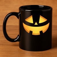 Halloween Jack O Lantern Jackolantern Pumpkin Face Costume 11oz C Handle Ceramic Mug