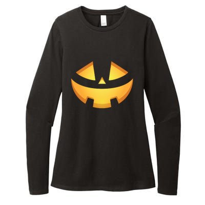 Halloween Jack O Lantern Jackolantern Pumpkin Face Costume Womens CVC Long Sleeve Shirt