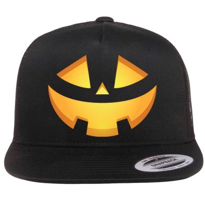 Halloween Jack O Lantern Jackolantern Pumpkin Face Costume Flat Bill Trucker Hat