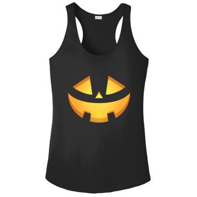 Halloween Jack O Lantern Jackolantern Pumpkin Face Costume Ladies PosiCharge Competitor Racerback Tank