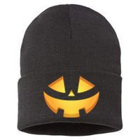 Halloween Jack O Lantern Jackolantern Pumpkin Face Costume Sustainable Knit Beanie