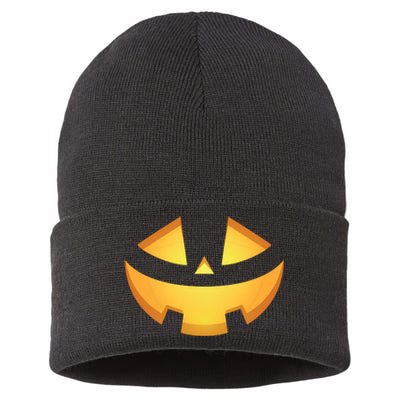 Halloween Jack O Lantern Jackolantern Pumpkin Face Costume Sustainable Knit Beanie